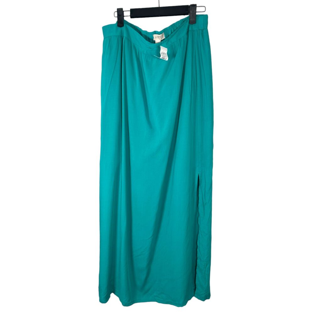 Loft Teal Blue Lightweight Slit Maxi Skirt Size Medium NEW with Tags